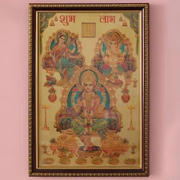 SHREE KALA HOME DECOR Brown & Red 1 Piece Synthetic Wood Religious Wall Paintings-image-21