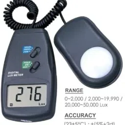 real instruments Digital Lux Meter 1010B Upto 50,000 Lux LCD Display With Calibration Certificate Light Meter image 2
