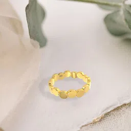 TVISVA JEWELS 925 Sterling Silver Gold-Plated Circle Stackable Finger Ring-35