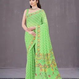 Garden Vareli Ethnic Motifs Pure Chiffon Saree-picture-8