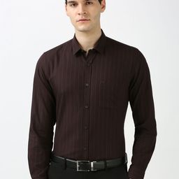 Peter England Casuals Men Spread Collar Vertical Striped Cotton Slim Fit Casual Shirt-image-68