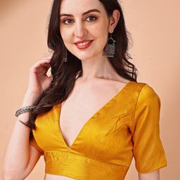 Tikhi Imli V-Neck Short Sleeves Saree Blouse-picture-26