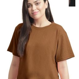 NOTWILD Women Pack Of 2 Solid Round Neck Cotton T-shirts-image-83