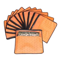 prettykrafts Orange Set of 6 Regular Drawer Organiser Organisers-28