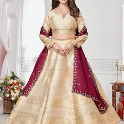 Fabcartz Semi-Stitched Lehenga & Unstitched Blouse With Dupatta-picture-51