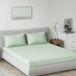 DDecor Green 180 TC Pure Cotton Super King Bedsheet - 2.74 M x 2.74 M-picture-46