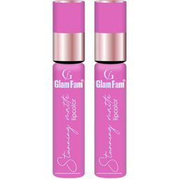 GlamFam Set Of 2 Stunning Matte Waterproof Lip Color- 5 ml Each- Turkish Rose 08-19