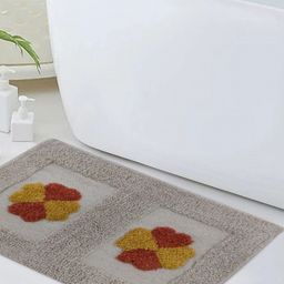 GOKAL EXPORTS Glorious Grey & Red Printed Cotton Super Soft Anti Slip Doormat-33