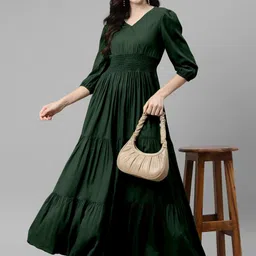 Femvy Applique Crepe Fit & Flare Maxi Dress-picture-48