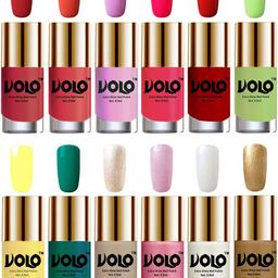 VOLO Set Of 12 Luxury Super Shine Nail Polish- 9.9ml Each- Combo No. 266-10