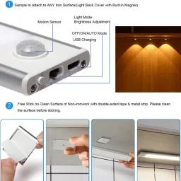 VOLTegIC Rechargeable Ultra-thin Smart Led With Motion Sensor Motion Sensor Light image 5