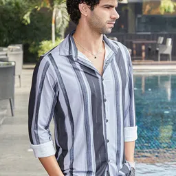 Campus Sutra Men Classic Brushstroke Pattern Casual Shirt-image-2
