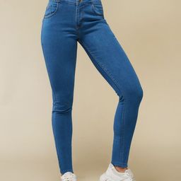 Mast & Harbour Women Skinny Fit High-Rise Light Fade Stretchable Jeans-image-10