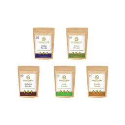 Mommyveda Set Of 5 Indigo, Henna, Shikakai, Amla & Reetha Powder Hair Mask - 50 g Each-6