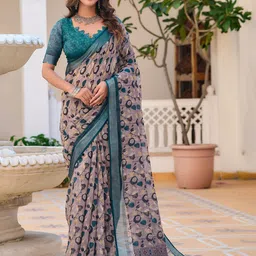 Kalista Printed Pure Cotton Saree-image-27