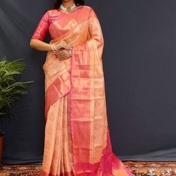 DIVASTRI Woven Design Zari Silk Blend Kanjeevaram Saree-image-52