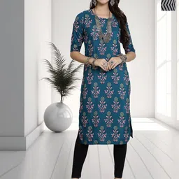 HERE&NOW Women Pack of 2 Ethnic Motifs Printed Regular Straight Knee Length Kurta-image-54