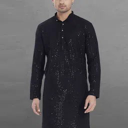 DIVISIVE Men Geometric Embroidered Thread Work Kurta-picture-51