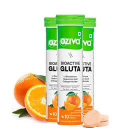 OZiva Set Of 3 Bioactive Gluta Effervescent Tablets - 10 Effervescent Tablets Each-picture-0