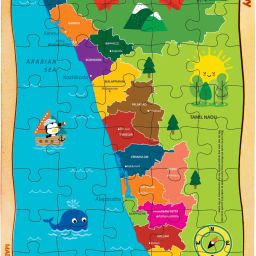 Kerala Map Wooden Jigsaw Puzzle, 40pcs-image-55