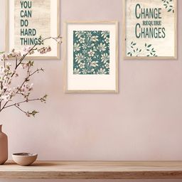 Kotart Blue & White 3 Pieces Wooden Motivational Painting Wall Arts-picture-17