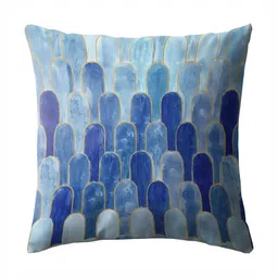 Aura Blue & Gold-Toned Set of 2 Abstract Square Cushion Covers image 3