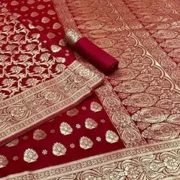 Florence Woven Design Pure Silk Fusion Saree-image-39