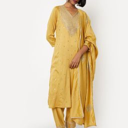 max Women Woven Design Embroidered Kurta with Trousers-picture-23
