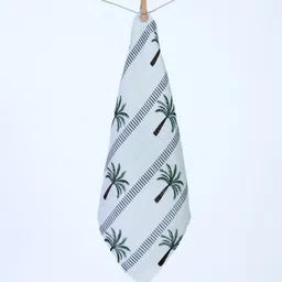 cocoon care White & Green Print Bamboo Cotton Face Towel-image-92