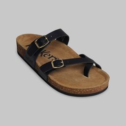 Kickers Women Textured Leather One Toe Flats With Buckles-11