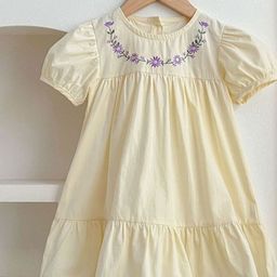 LULU & SKY Puff Sleeve A-Line Dress-image-90