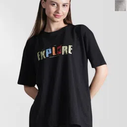 NEYSA Women Typography 2 Printed Applique T-shirt-image-73