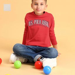 U.S. Polo Assn. Kids Boys Set of 2 Brand Logo Printed Pure Cotton T-shirts-image-18
