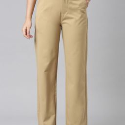 ZHEIA Women Straight Fit High-Rise Trousers-image-75