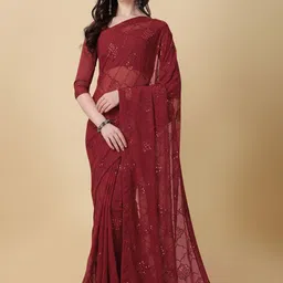 Moda Rapido Embellished Sequinned Pure Georgette Saree-image-90