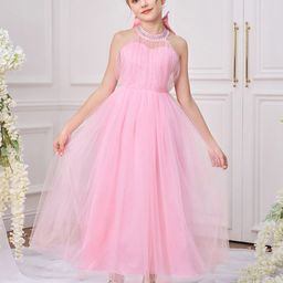 StyleCast x Revolte Girls Solid Round Neck Ruffles A-Line Dress-image-76