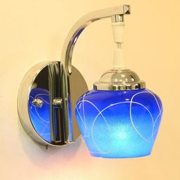 SOMIL Blue & White Printed Glass Cylinder Shaped Wall Lamp-image-59