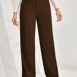 KERI PERRY Women Relaxed Straight Leg High-Rise Trousers-image-81