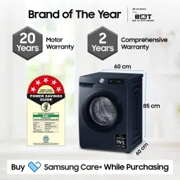 samsung 12 kg 5 Star, AI Control, AI Ecobubble, Super Speed, Wi-Fi, Hygiene Steam, Digital Inverter Motor Fully Automatic Front Load with In-built Heater Black, Blue image 4