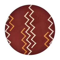 saraswatii global Canyan Red & Off White Striped Tufted Woollen Carpet-47