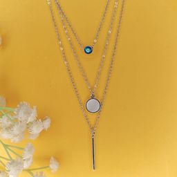 NVR Girls Silver-Plated Layered Chain-18