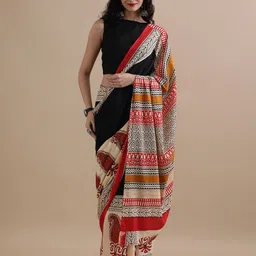 Jaipur Kurti Ethnic motifs Printed Pure Cotton Saree-21
