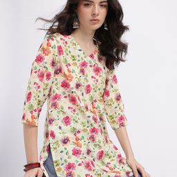 Anouk Rustic Floral Printed V-Neck Kurti-picture-15
