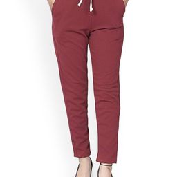 KASHMIRI QUEEN Women Ribbed Mid-Rise Trackpants-image-129