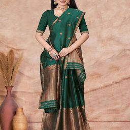 KAMDAR Woven Design Zari Silk Blend Saree-picture-10