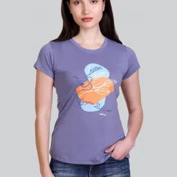 A & Y Women Pack of 2 Floral Printed Round Neck Pure Cotton T-shirts-image-59