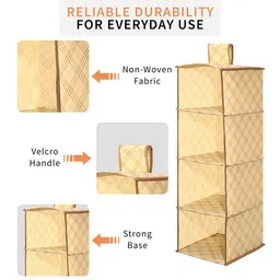 Kuber Industries Cream-Coloured 2 Pieces Foldable Multi-Utility Organisers image 4