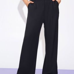 Freakins Women Relaxed Straight Leg Straight Fit High-Rise Pleated Korean Pants-image-74