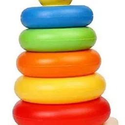 Stacking Colouring Teddy Rings - 6 Rings-6