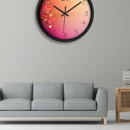 OLIVE TREE Black & Orange Printed Contemporary Wall Clock-image-94
